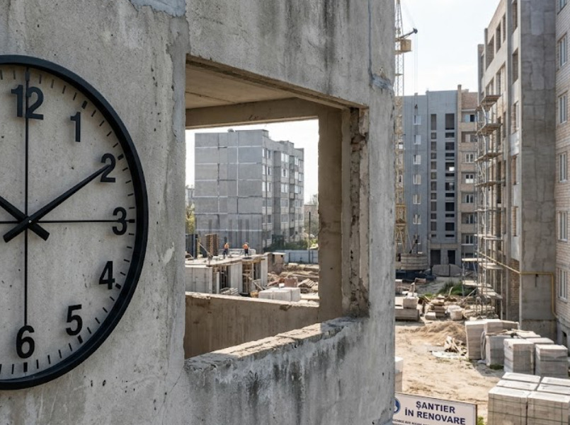 Lucrări de renovare într-un apartament de bloc din Chișinău în intervalul orar permis de lege